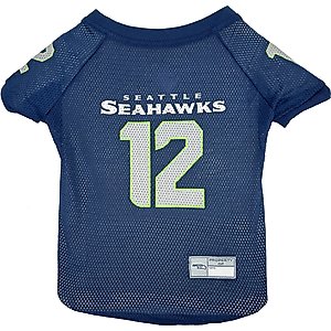 Pets First NFL Dog & Cat Raglan Jersey, Seattle Seahawks, X-Large