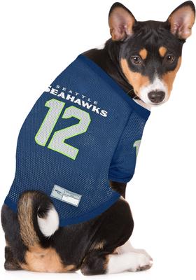 Show full view: Pets First NFL Dog & Cat Raglan Jersey, Seattle Seahawks, X-Large slide 5 of 5