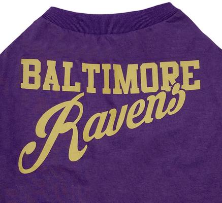 Show full view: Pets First NFL Dog & Cat Stripe T-Shirt, Baltimore Ravens, Large slide 4 of 6