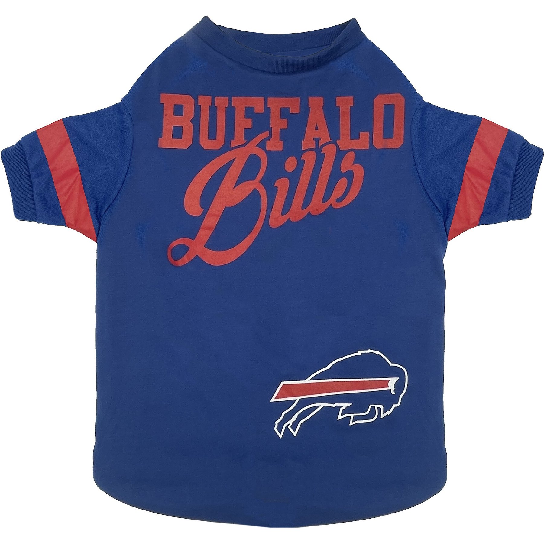 Pets First NFL Dog & Cat Stripe T-Shirt, Buffalo Bills, Medium