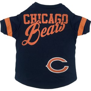 Pets First NFL Dog & Cat Stripe T-Shirt, Chicago Bears, Small