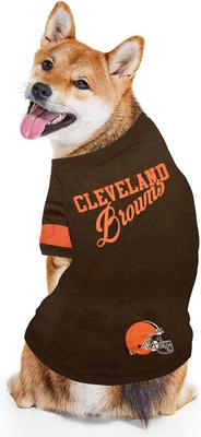 Show full view: Pets First NFL Dog & Cat Stripe T-Shirt, Cleveland Browns, Large slide 4 of 7