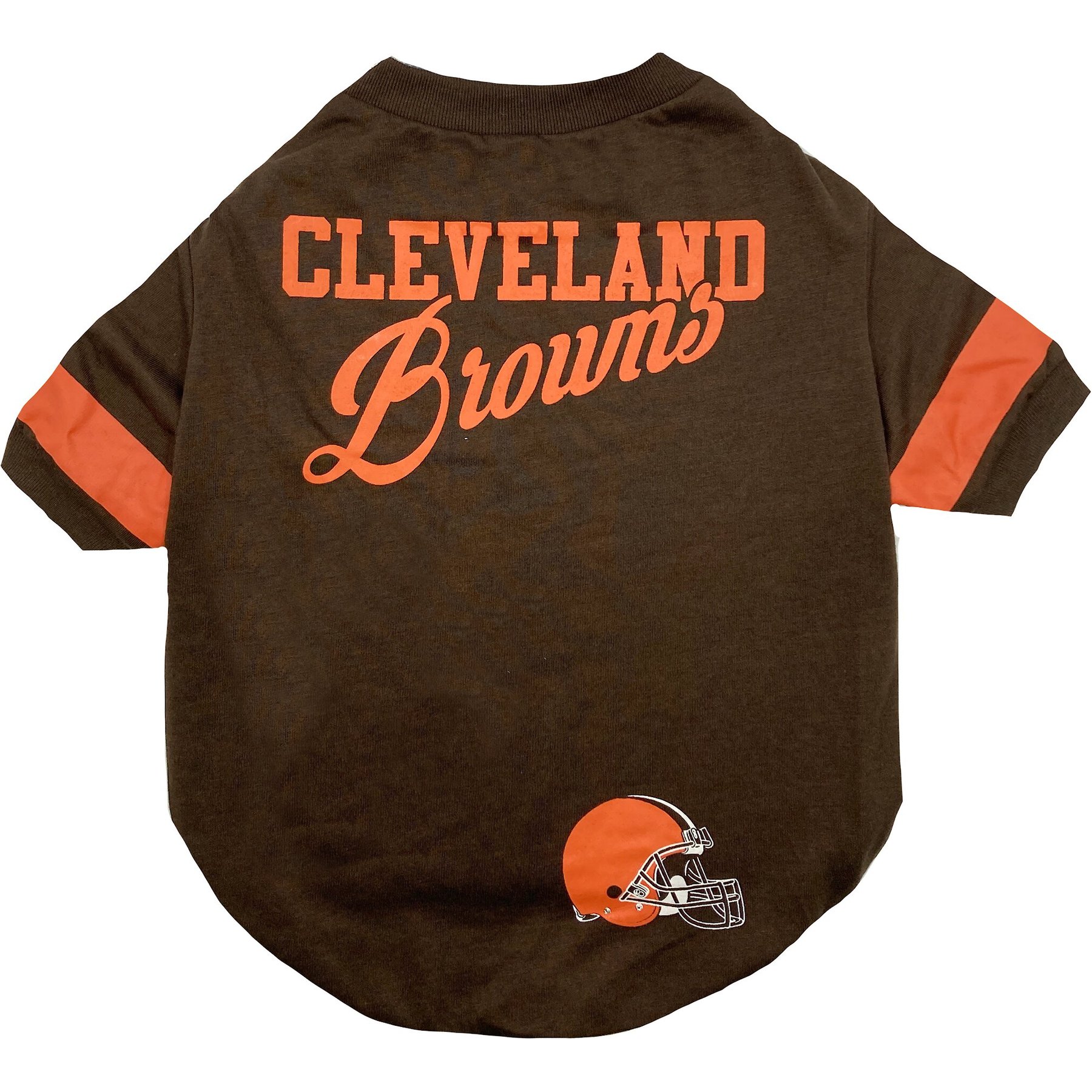 Pets First NFL Dog & Cat Stripe T-Shirt, Cleveland Browns, Small