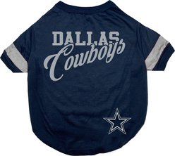 Pets First NFL Dog & Cat Stripe T-Shirt, Dallas Cowboys, Large