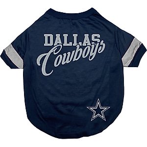 Pets First NFL Dog & Cat Stripe T-Shirt, Dallas Cowboys, Large