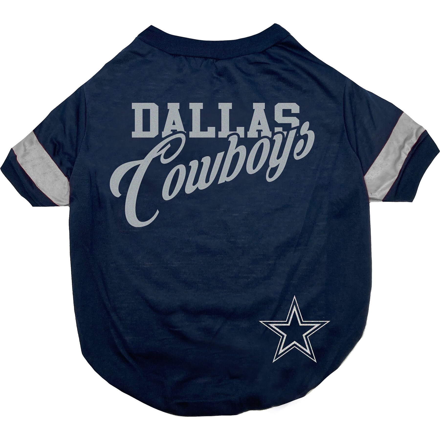 Pets First NFL Dog & Cat Stripe T-Shirt, Dallas Cowboys, Small