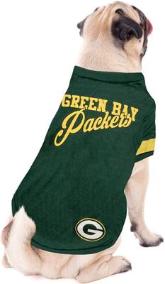 Show full view: Pets First NFL Dog & Cat Stripe T-Shirt, Green Bay Packers, Medium slide 3 of 6