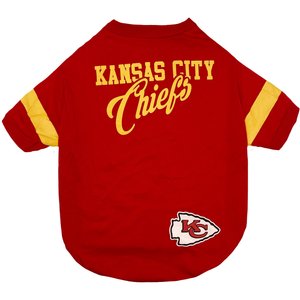 Pets First NFL Dog & Cat Stripe T-Shirt, Kansas City Chiefs, Large