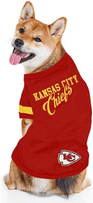 Show full view: Pets First NFL Dog & Cat Stripe T-Shirt, Kansas City Chiefs, Medium slide 3 of 6