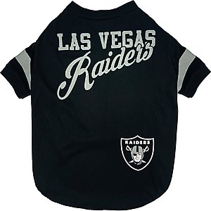 Pets First NFL Dog & Cat Stripe T-Shirt, Las Vegas Raiders, Large