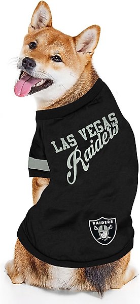 Show full view: Pets First NFL Dog & Cat Stripe T-Shirt, Las Vegas Raiders, Small slide 3 of 6