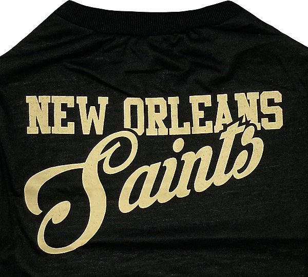 Show full view: Pets First NFL Dog & Cat Stripe T-Shirt, New Orleans Saints, Large slide 3 of 5