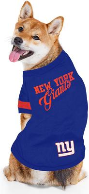 Show full view: Pets First NFL Dog & Cat Stripe T-Shirt, New York Giants, Small slide 3 of 6