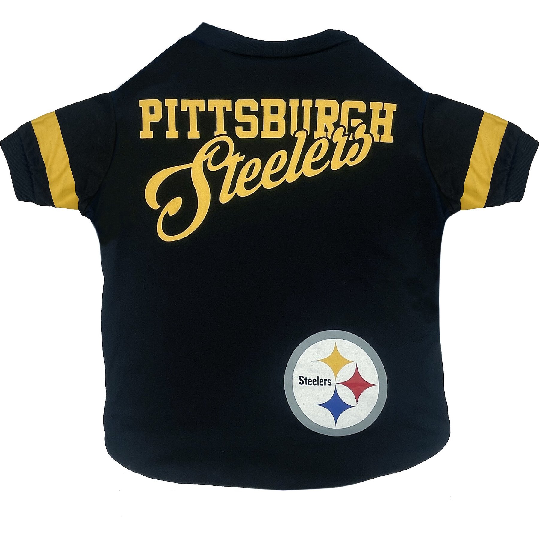 Pets First NFL Dog & Cat Stripe T-Shirt, Pittsburgh Steelers, Small