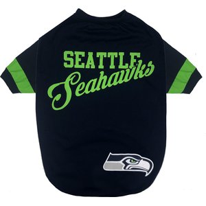 Pets First NFL Dog & Cat Stripe T-Shirt, Seattle Seahawks, Large