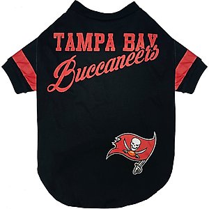 Pets First NFL Dog & Cat Stripe T-Shirt, Tampa Bay Buccaneers, Large