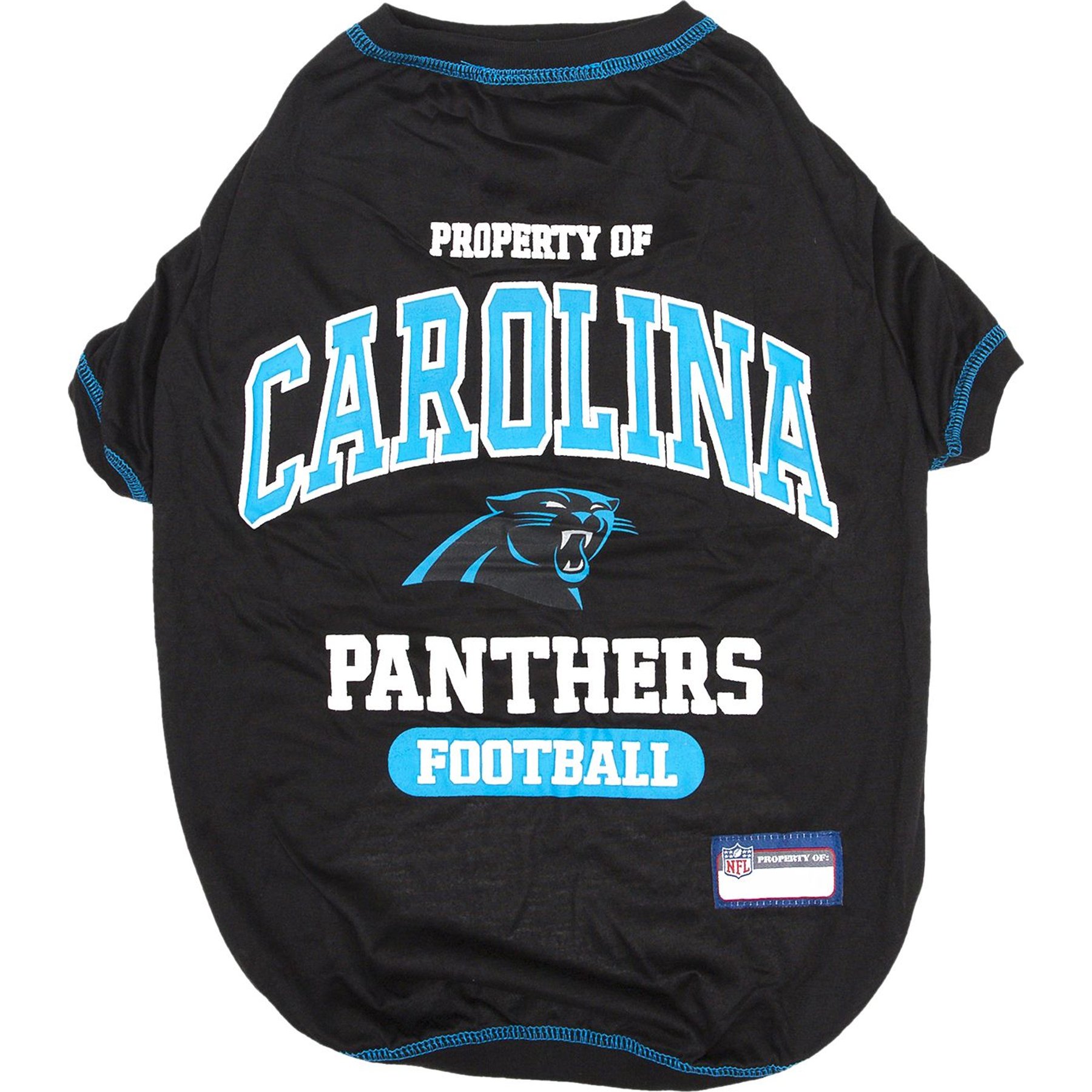 Pets First NFL Dog & Cat T-Shirt, Carolina Panthers, Large