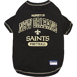 Pets First NFL Dog & Cat T-Shirt, New Orleans Saints, Large