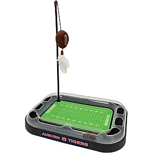 Pets First NFL Football Field Cat Scratcher Toy with Catnip, Auburn Football