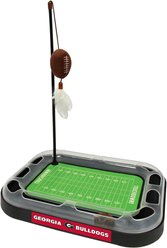 Pets First NFL Football Field Cat Scratcher Toy with Catnip, Georgia Football