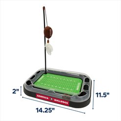 Pets First NFL Football Field Cat Scratcher Toy with Catnip, Georgia Football slide 2 of 5
