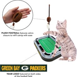 Pets First NFL Football Field Cat Scratcher Toy with Catnip, Green Bay Packers slide 2 of 4