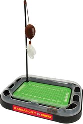 Pets First NFL Football Field Cat Scratcher Toy with Catnip, Kansas City Chiefs