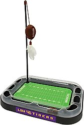 Pets First NFL Football Field Cat Scratcher Toy with Catnip, LSU Football