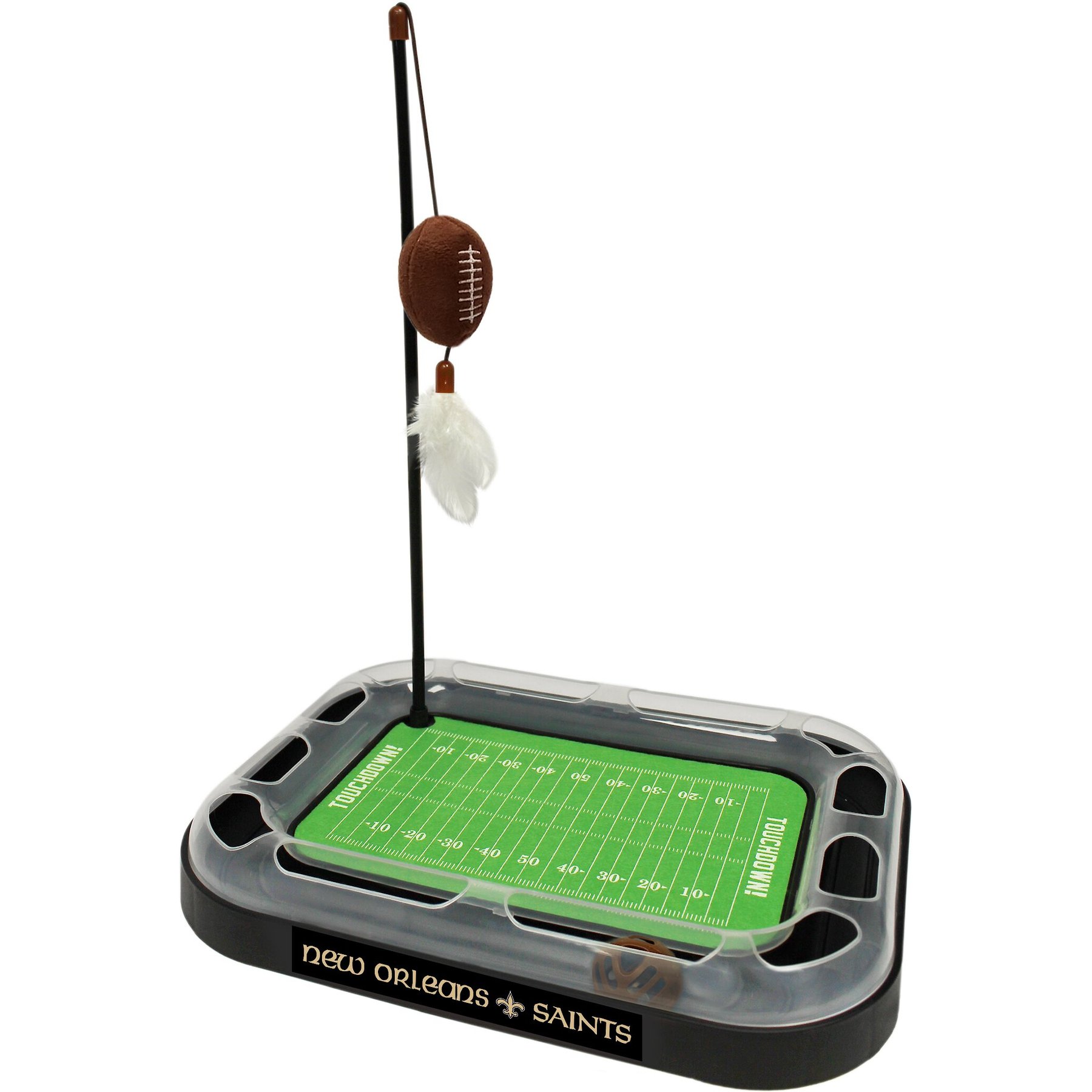 Pets First NFL Football Field Cat Scratcher Toy with Catnip, New Orleans Saints