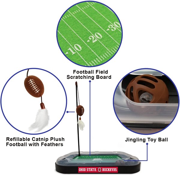 Pets First NFL Football Field Cat Scratcher Toy with Catnip