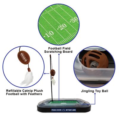 Show full view: Pets First NFL Football Field Cat Scratcher Toy with Catnip, Penn State Football slide 3 of 6