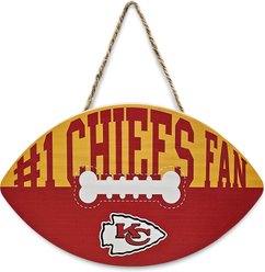 Pets First NFL Football Shape Sign, Kansas City Chiefs