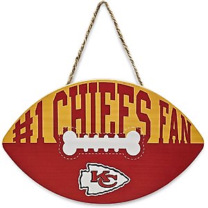 Pets First NFL Football Shape Sign, Kansas City Chiefs