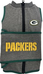 Pets First NFL Green Bay Packers Dog & Cat Soothing Solution Vest, Large
