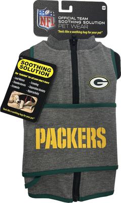 Show full view: Pets First NFL Green Bay Packers Dog & Cat Soothing Solution Vest, Large slide 2 of 6