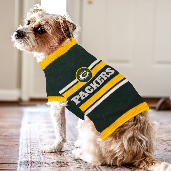Show full view: Pets First NFL Green Bay Packers Dog & Cat Sweater, Small slide 4 of 5