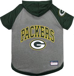 Pets First NFL Green Bay Packers Hoodie Dog & Cat Tee Shirt, Large