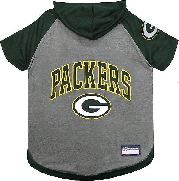 Show full view: Pets First NFL Green Bay Packers Hoodie Dog & Cat Tee Shirt, Medium slide 1 of 6