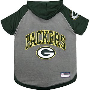 Pets First NFL Green Bay Packers Hoodie Dog & Cat Tee Shirt, Medium