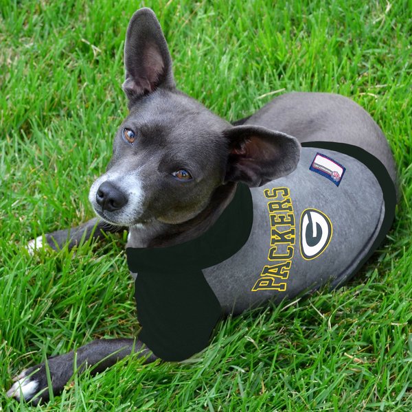 Show full view: Pets First NFL Green Bay Packers Hoodie Dog & Cat Tee Shirt, Medium slide 3 of 6