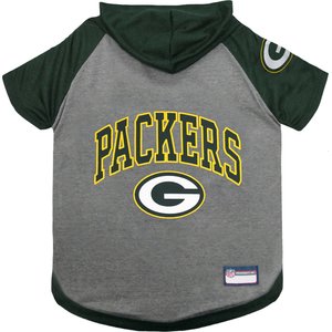 Pets First NFL Green Bay Packers Hoodie Dog & Cat Tee Shirt, X-Small