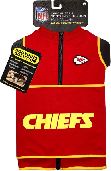 Show full view: Pets First NFL Kansas City Chiefs Dog & Cat Soothing Solution Vest, X-Small slide 2 of 5