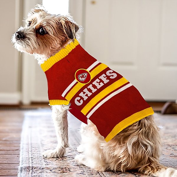 Show full view: Pets First NFL Kansas City Chiefs Dog & Cat Sweater, X-Small slide 4 of 6