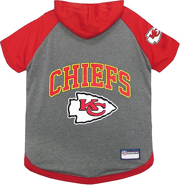 Show full view: Pets First NFL Kansas City Chiefs Hoodie Dog & Cat Tee Shirt, X-Small slide 1 of 6
