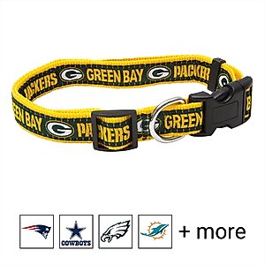 Pets First NFL Nylon Dog Collar, Green Bay Packers, Large: 18 to 28-in neck, 1-in wide