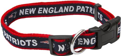 Show full view: Pets First NFL Nylon Dog Collar, New England Patriots, Large: 18 to 28-in neck, 1-in wide slide 4 of 7