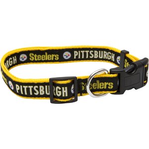 Pets First NFL Nylon Dog Collar, Pittsburgh Steelers, Large: 18 to 28-in neck, 1-in wide