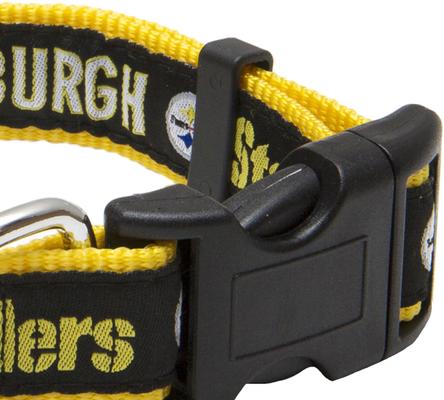 Show full view: Pets First NFL Nylon Dog Collar, Pittsburgh Steelers, Large: 18 to 28-in neck, 1-in wide slide 4 of 8