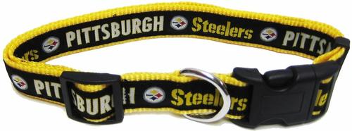 Show full view: Pets First NFL Nylon Dog Collar, Pittsburgh Steelers, Large: 18 to 28-in neck, 1-in wide slide 5 of 8