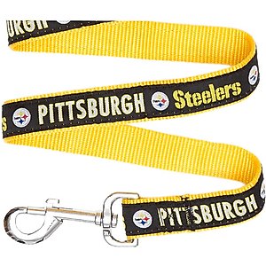 Pets First NFL Nylon Dog Leash, Pittsburgh Steelers, Medium: 4-ft long, 5/8-in wide